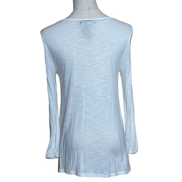 American Eagle NWT Embroidered Long-Sleeve Tunic Women's Cream XS Tasseled Boho - Picture 3 of 6